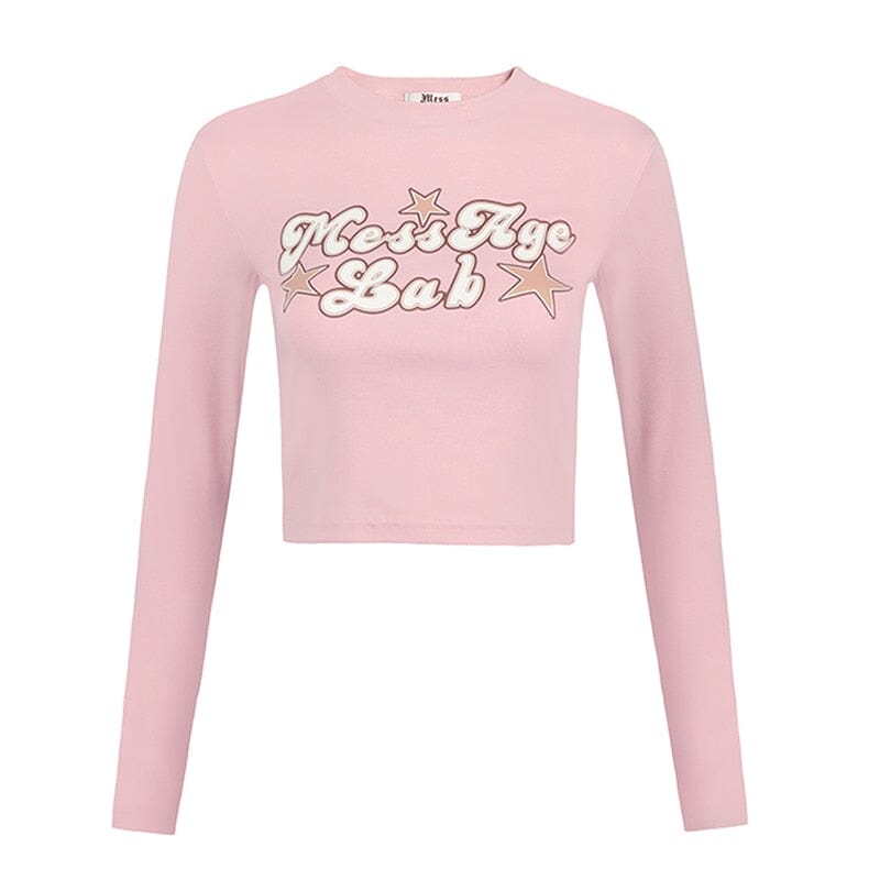 Y2K Style Slim Fit Pink T-Shirt - Kawaii Fashion Shop