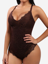 Lace V Neck Full Bodysuit Underwear