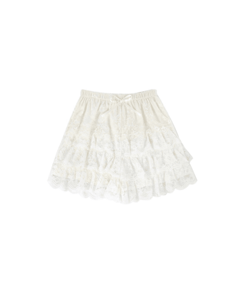 Multi-layer Lace Cake Bottoming Shorts KITTYDOTT M White 