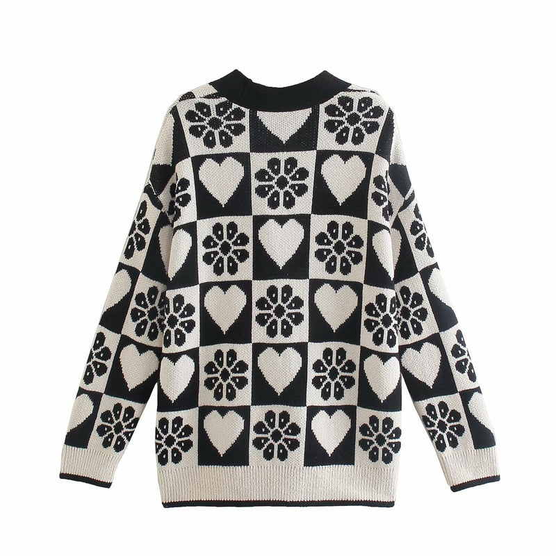 Retro Heart Cozy Sleek Outdoorsy Elegant Cardigan