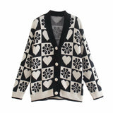 Retro Heart Cozy Sleek Outdoorsy Elegant Cardigan