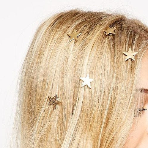 5 Golden Star Hair Clips SD00466 - SYNDROME - Cute Kawaii Harajuku Street Fashion Store