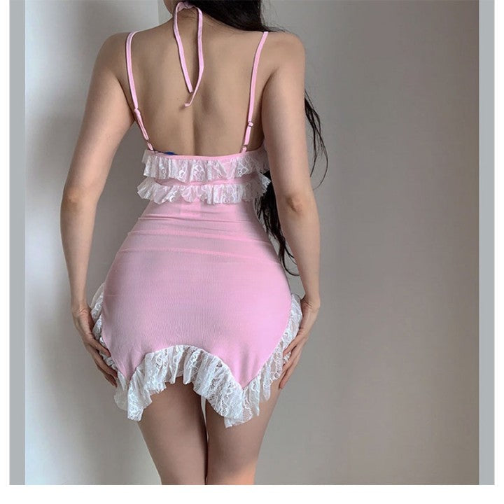 Tied Pink Lace Dress