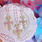 Princess Lolita Latin Cross Necklance