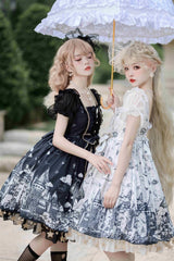 Dragon Slayer Gothic Lolita Dress - anime, anime girl, castle, castles, dragon