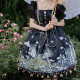 Dragon Slayer Gothic Lolita Dress - anime, anime girl, castle, castles, dragon