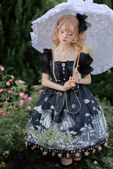 Dragon Slayer Gothic Lolita Dress - anime, anime girl, castle, castles, dragon