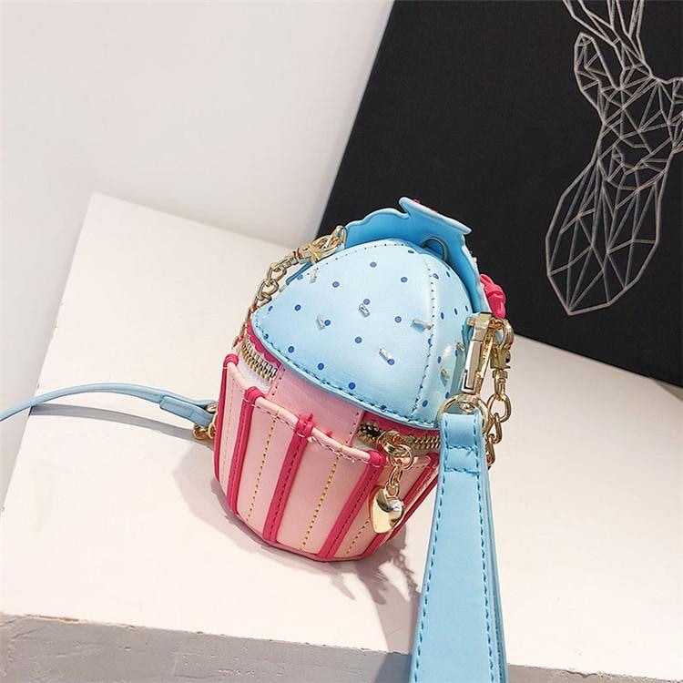 Kawaii Embroidered Cupcake Handbag Purse 3D Cake Cherries Harajuku Lolita Fashion Bag