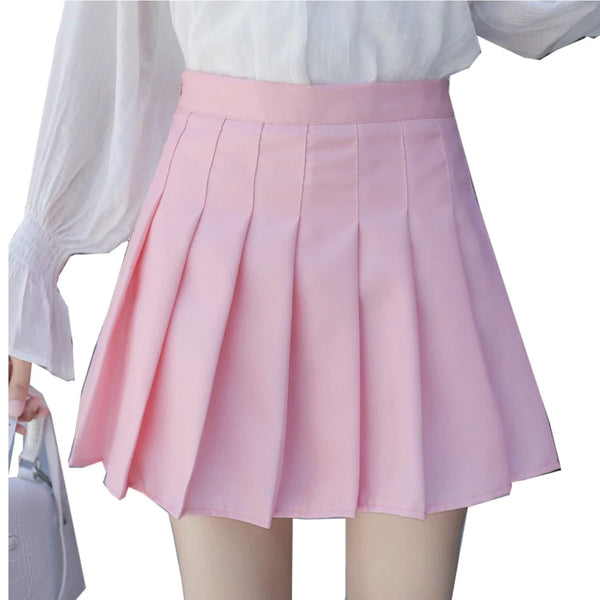 Preppy Pleated Skirt - Pink Aesthetic - Soft Girl Kawaii School