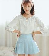 Solid Color Pleated Skirt Skirts Kawaii Babe 
