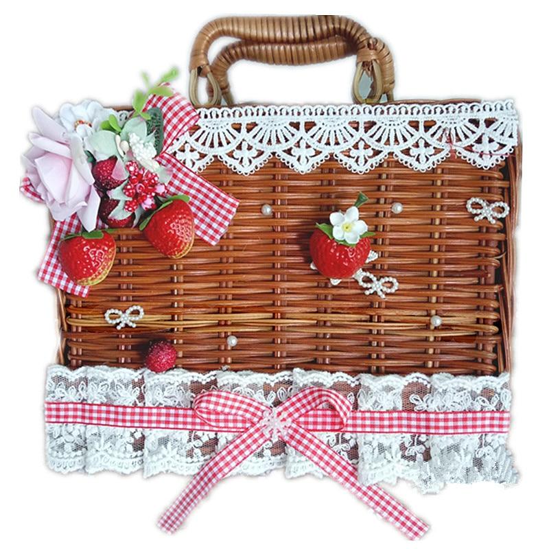 Wicker Strawberry Lolita Purse