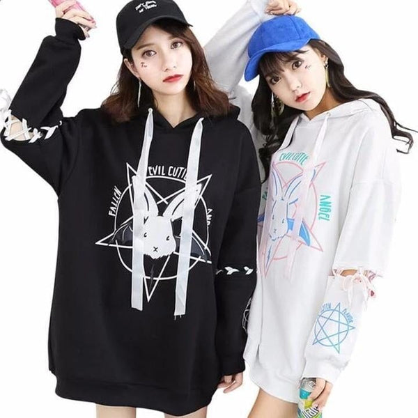 Satanic Bunny Hoodie Sweater Kawaii Babe 