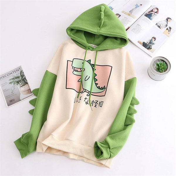 Sweet Japanese Dino Hoodie sweater Kawaii Babe 